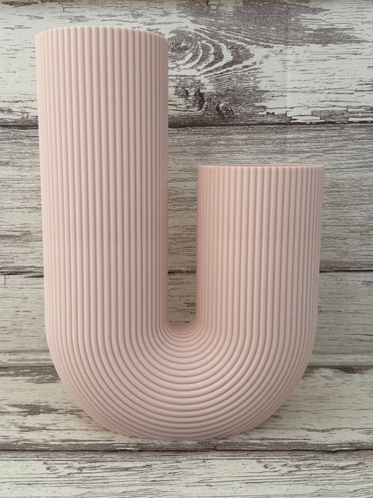 Modern Flower Vase - U-shape - Lightweight & Waterproof (9")